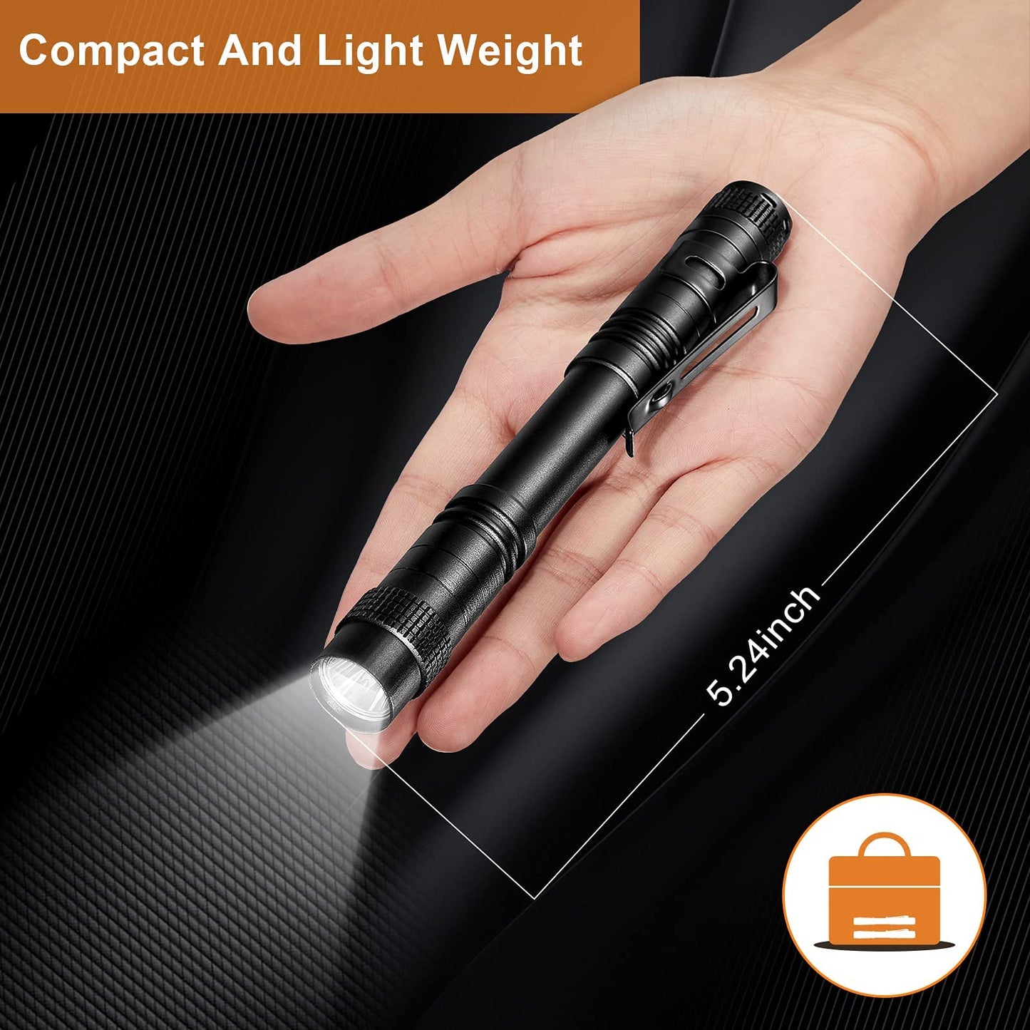 Honoson 6 Pieces LED Pen Light Flashlight Small Mini Flashlight Pocket Light Penlight with Clip Compact Torch for Inspection Work and Repair