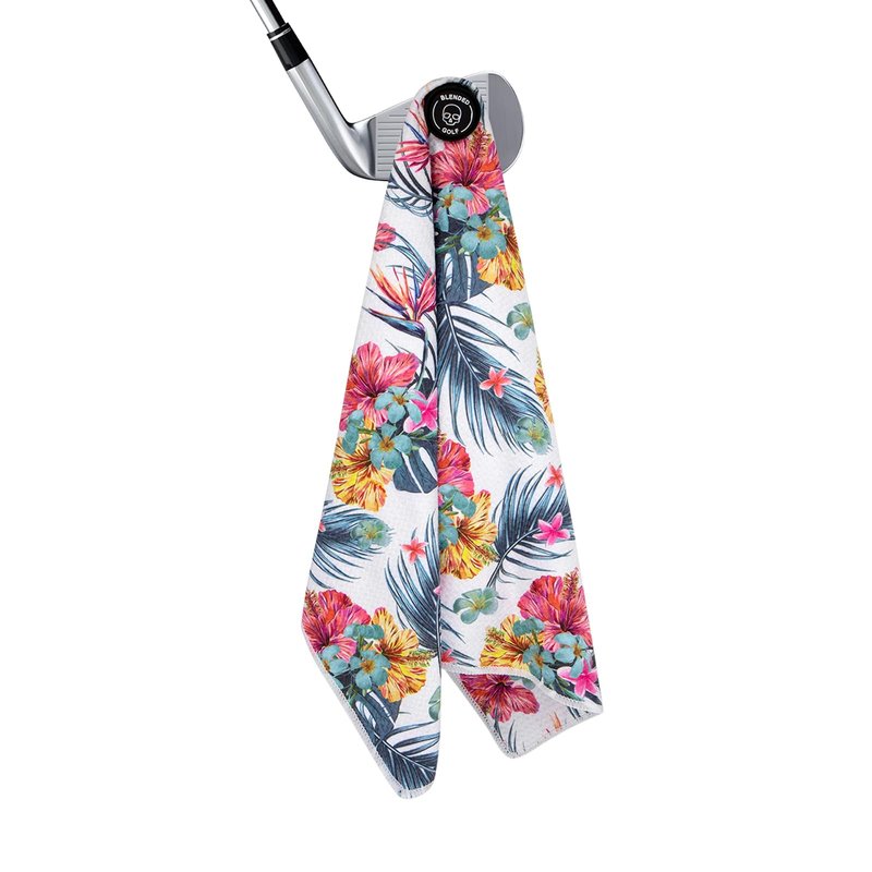 BAIRBRE Golf Towel Magnetic Golf Bags Towel with Clip for Men & Women，Microfiber Fabric Waffle Pattern Golf Towels for Strong Hold to Golf Carts or Clubs (White)