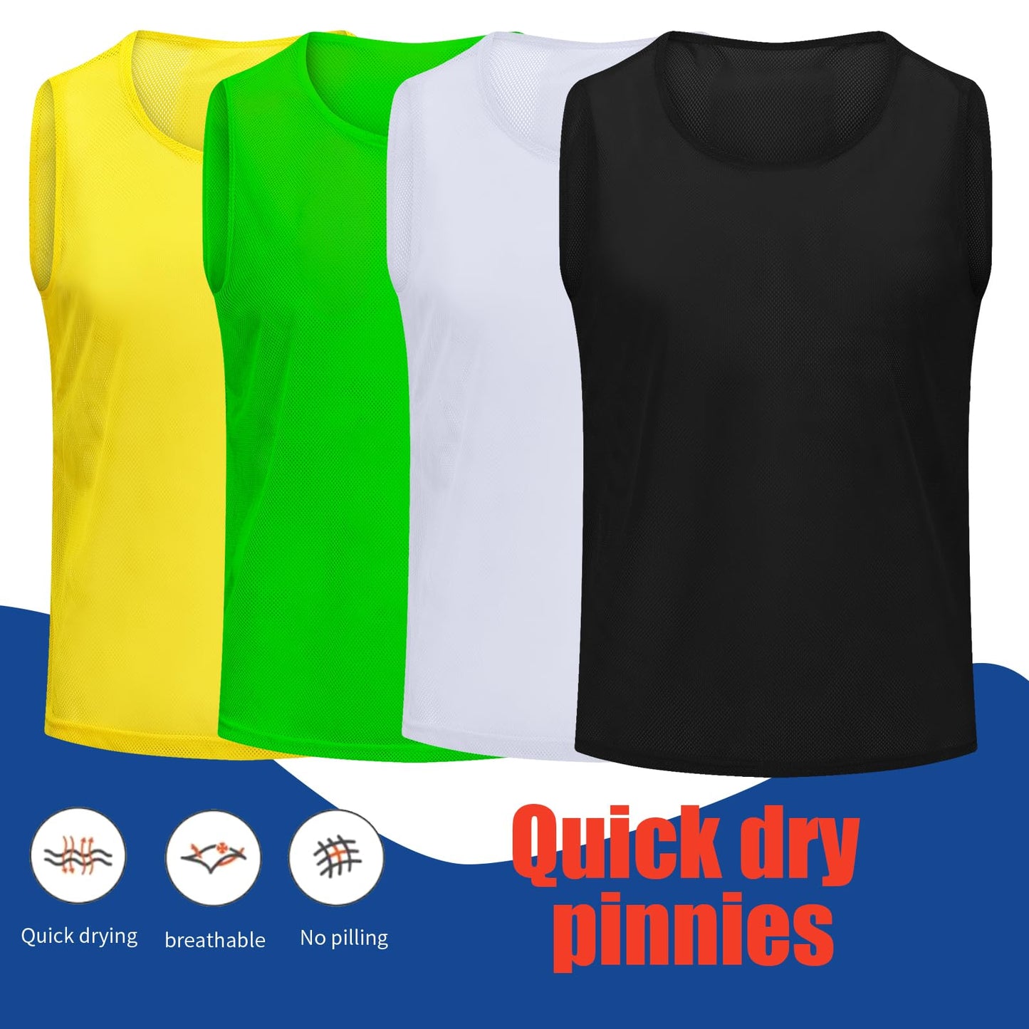 Antoyo Soccer Pinnies Youth with Numbers Scrimmage Team Pinnies Practice Vests Pinnies Jerseys for Basketball Soccer Football Bibs for Youth Adult
