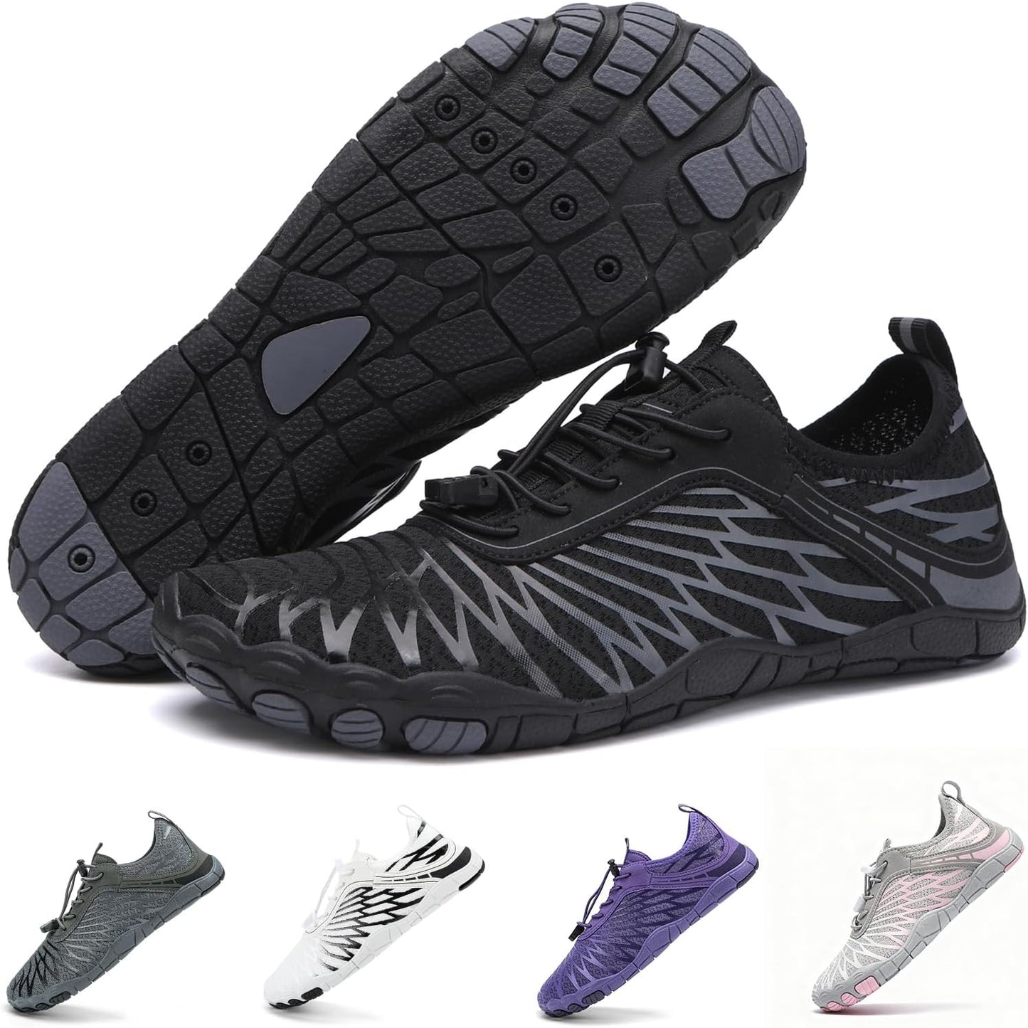 Barefoot Hike Shoes for Men & Women - Breathable Non-Slip Athletic Footwear | Wide Toe Water Shoes for Walking, Running & Swimming