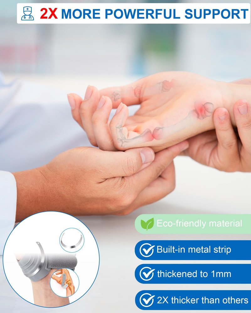 Thumb Brace for Joint Pain,CMC Joint Thumb Arthritis Brace, Thumb Splint for Osteoarthritis, Tendonitis, Arthritis Relief, Thumb Support Brace, CMC Joint Stabilizer Orthosis(Left Hand, M, Gray)