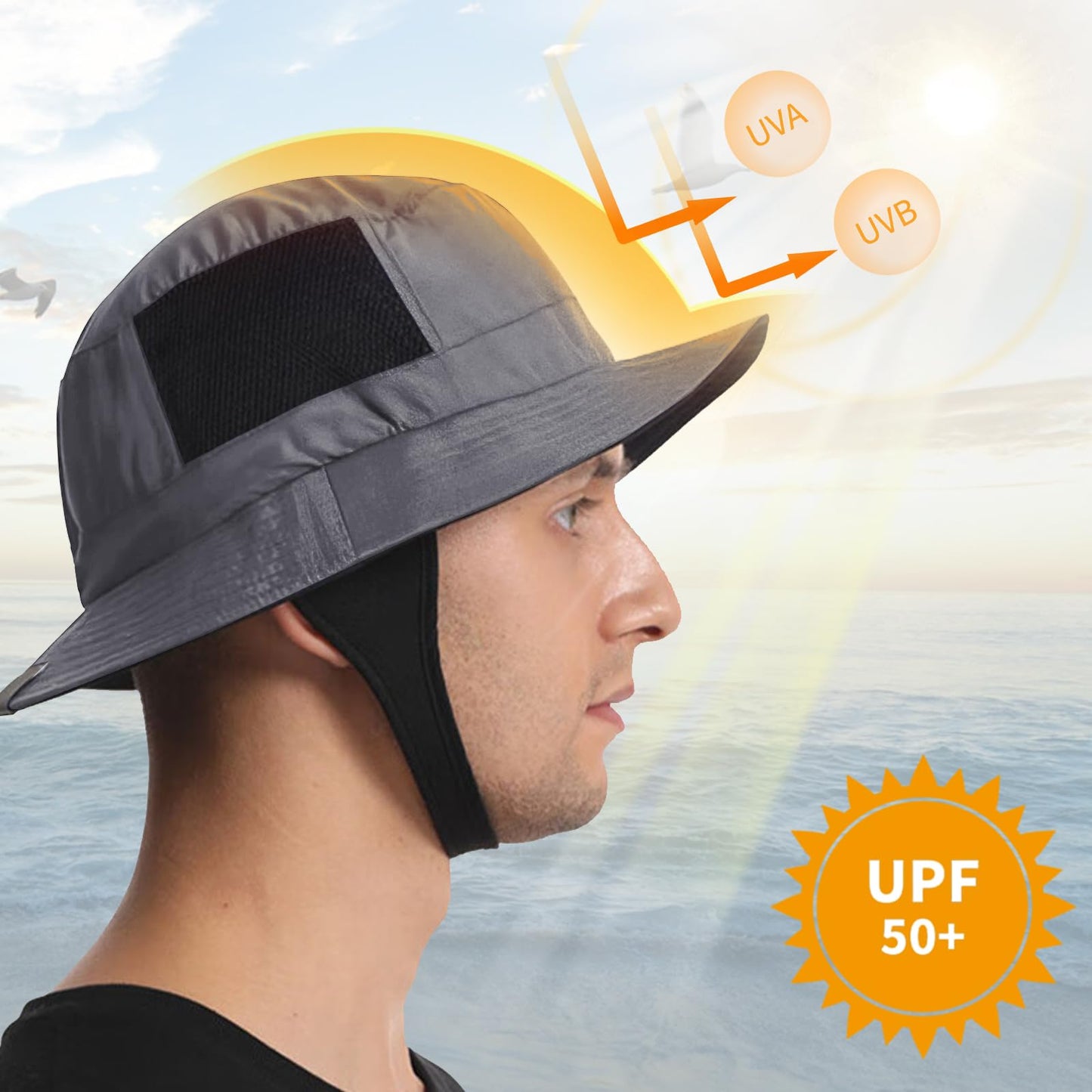 Seektop Surf Bucket Hat with UPF 50+ UV Protection, Waterproof Surfing Hat