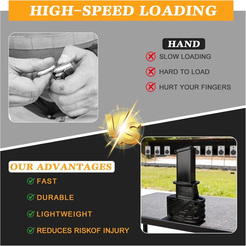 Glock Magazine Speed Loader - Fast & Portable 9mm/.40 S&W Loader | Fits Glock 17, 19, 22, 26, 34, 45, 47
