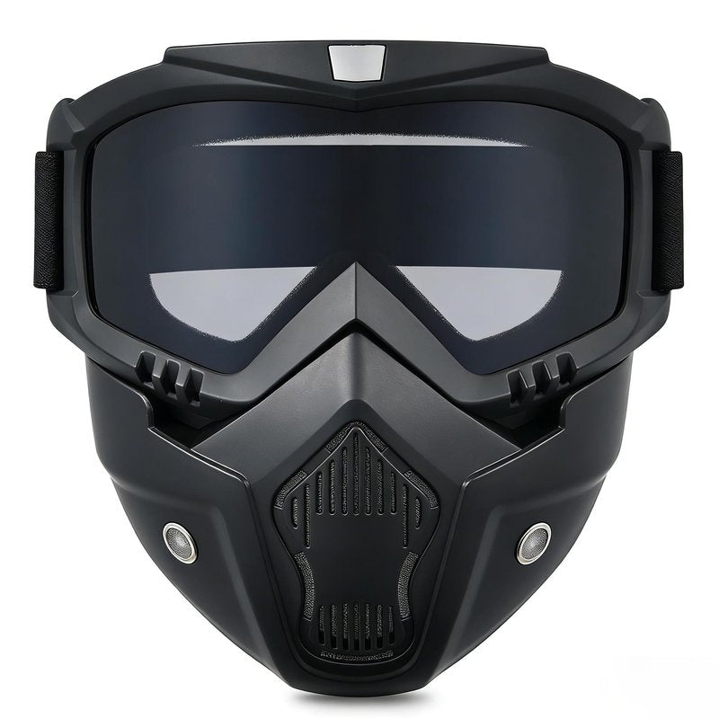 Paintball Mask Anti Fog, Full Face Tactical Mask Goggles Detachable for Motorcycle Cycling Skiing Halloween CS Game Cosplay (Black)