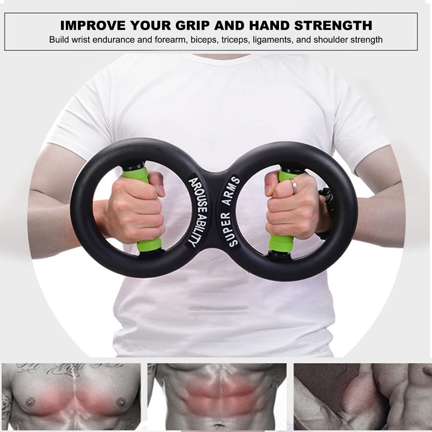 Hand Grip Strengthener, Arm Strength Exercise Tool 8 Shaped Circulation Wrist Strength Training Fitness Tool 10kg