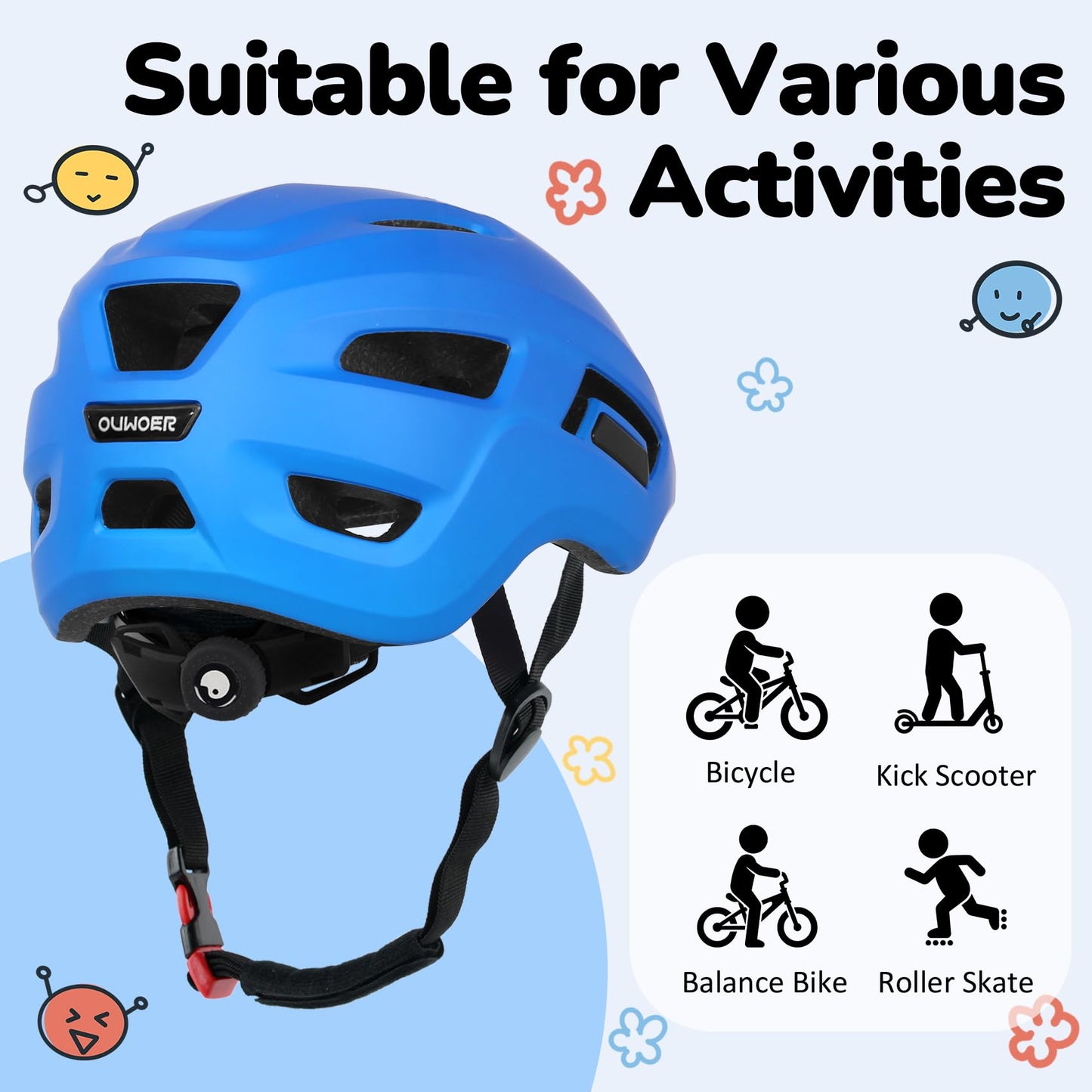 Kids Bike Helmet, for Infant and Toddler Boys Girls, Blue, X-Small