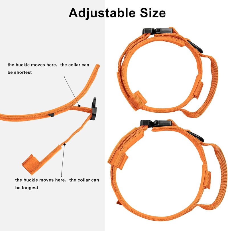 Tactical Dog Collar - Adjustable Military Nylon with Control Handle & Heavy Metal Buckle | Medium & Large Dogs (Orange, S)