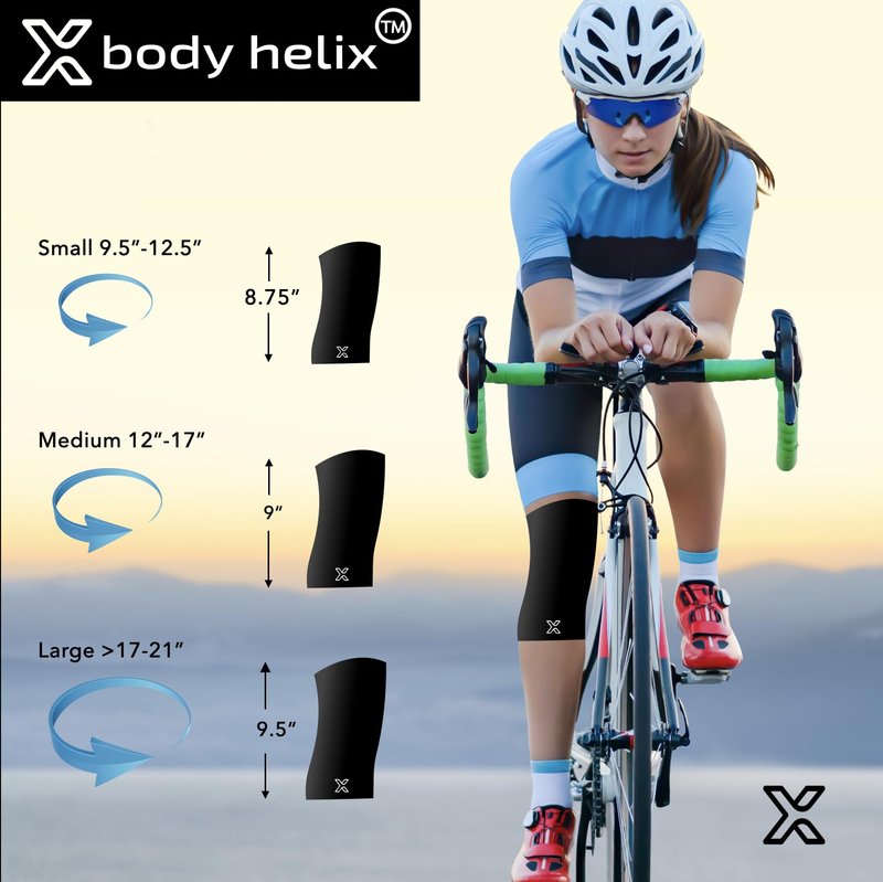 Body Helix Full Knee Compression Sleeve for Knee Pain Relief - Arthritis, Meniscus, Swelling, ACL, Sprains - Knee Sleeve for Women and Men (Black, Medium)