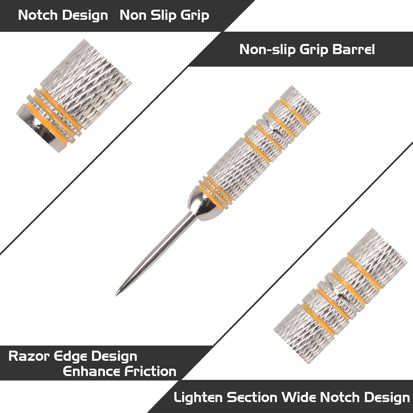 Turnart Steel Tip Darts Set - Professional 12-Piece Metal Darts with 24g Weight & Extra Flights | Durable Aluminum Shafts
