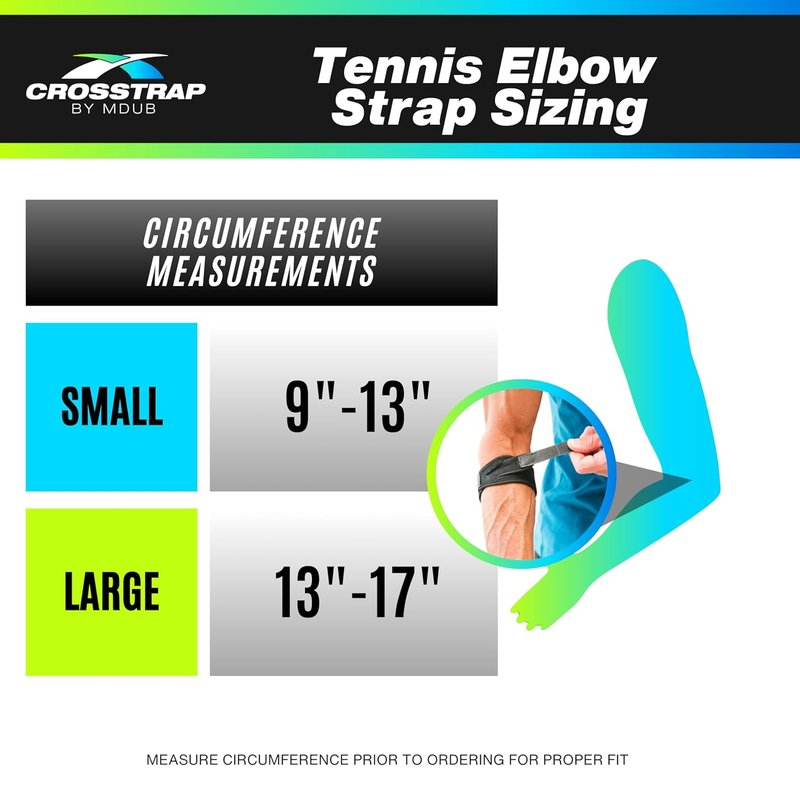 Tennis Elbow Brace for Tendonitis Relief | Adjustable Compression Support for Men & Women - Small Size