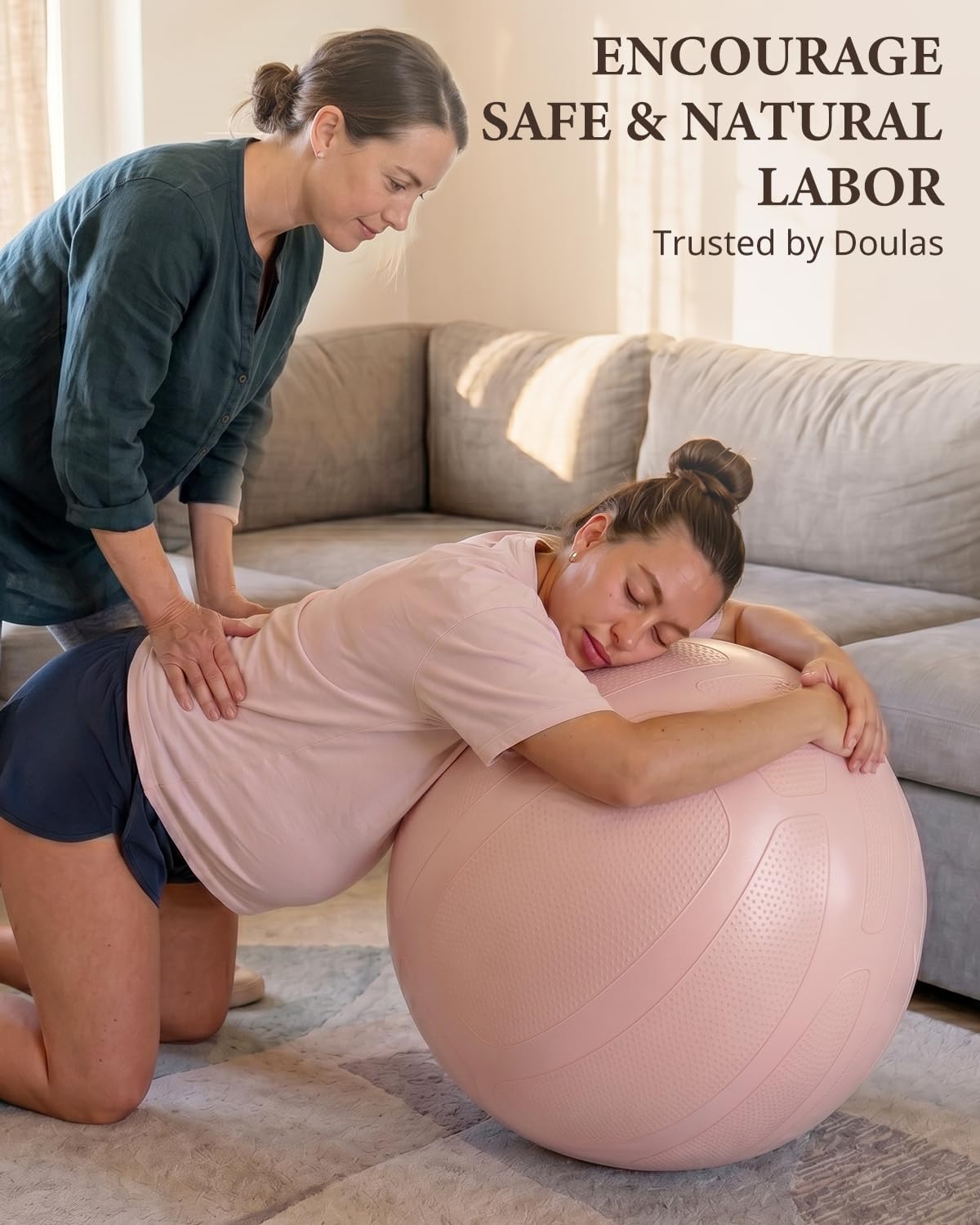 Trideer Pregnancy Birthing Ball - Extra Thick 1.7mm Yoga Ball for Maternity & Labor | 1000LB Anti-Burst Non-Slip Stability