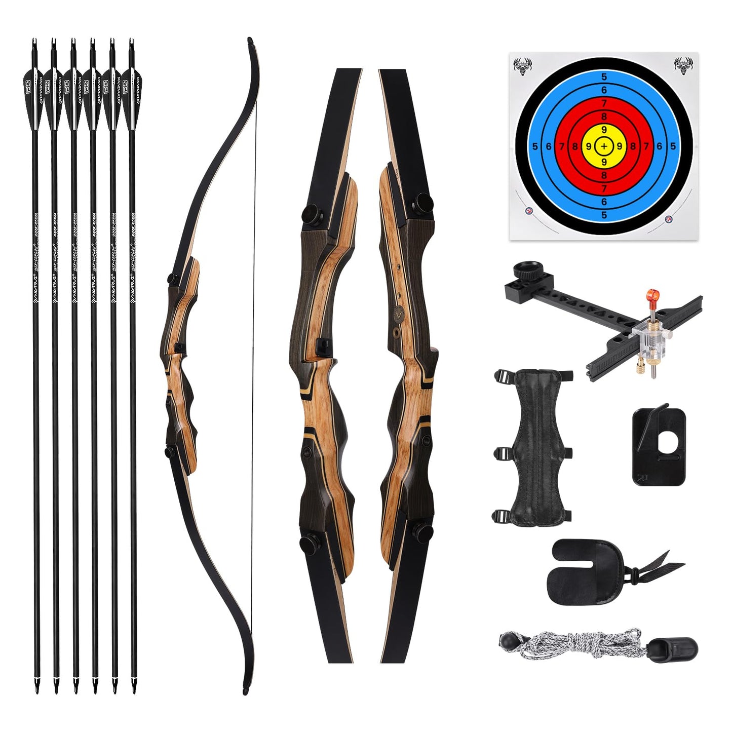 Motion Zeus Archery Takedown Recurve Bow 62 inch for Adults,Beginner,Teenagers and Youth-Right & Left Handed,Archery Set for Outdoor Target Hunting Training Practice(20-65lbs)