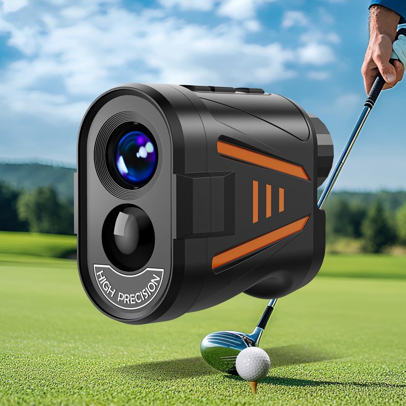 Golf Rangefinder with Slope Compensation Mode, 1800 Yards Golf Laser Rangefinder, 6X Magnification for Distance Angle Height Measurement, Magnetic Stripe, Water Resistant, Flag Pole Locking Vibration