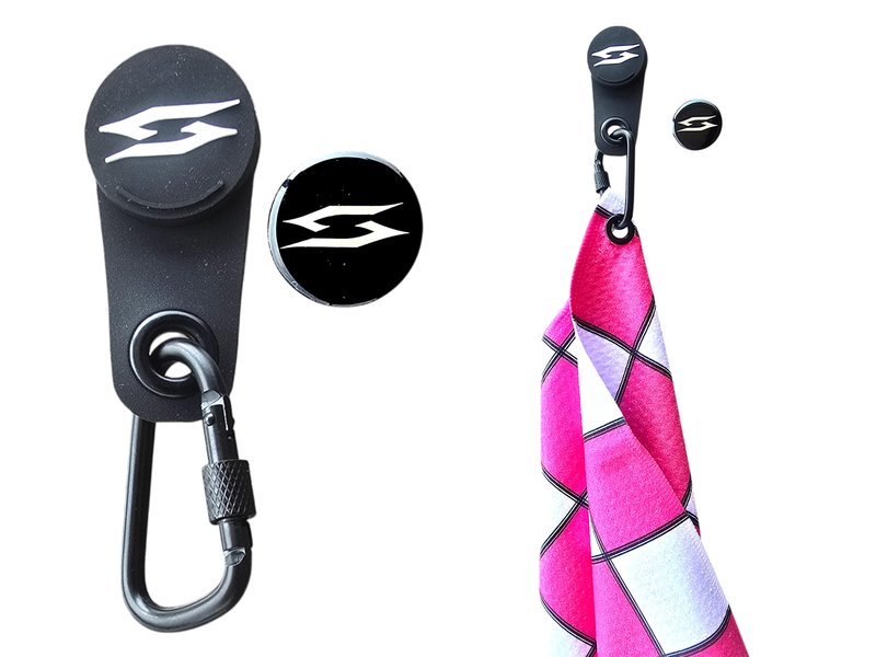 Scale Wear Design CaddyMag Magnetic Golf Towel with Carabiner & Ball Marker – Get A Towel with Powerful 15lb Magnetic Attachment for Golf Carts and Golf Clubs Putter