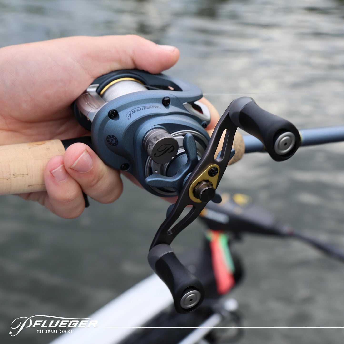 Pflueger President Baitcast Low Profile Reel, Freshwater Fishing Reel, Left Handle Position, Graphite Construction, Multi Disc Star Drag System