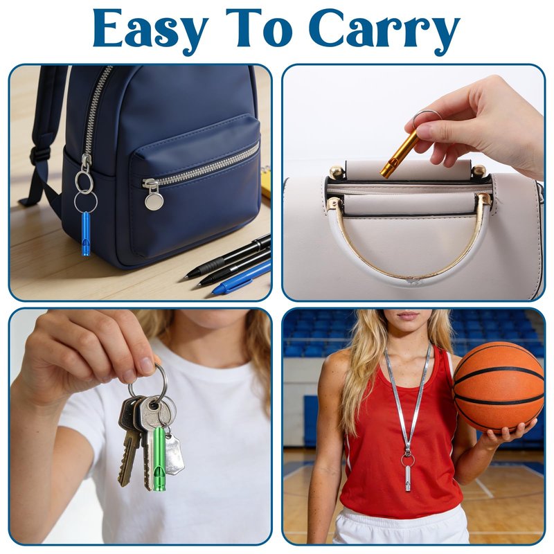 120 Pieces Aluminum Emergency Whistle, Kids Safety Whistle With Keychain, Whistles For Adults Emergency, 6 Colors Hiking Whistle Survival Whistle, For Camping, Hiking, Boating, Hunting, Fishing