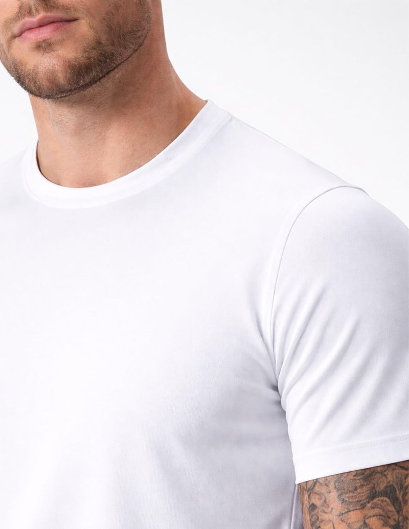 Men's Active Quick Dry Crew Neck T-Shirts - 5 Pack Athletic Workout Short Sleeve Tees