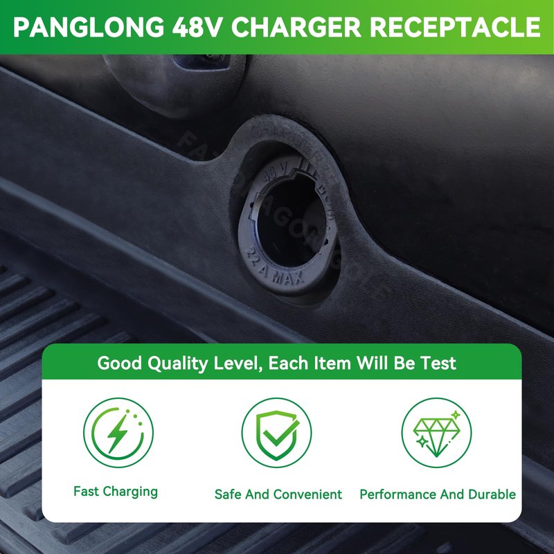 Panglong Club Car Precedent Charger Receptacle with Socket Trim-Club Car Precedent Charger Port, 48 Volt Charger DC Receptacle Port, Fits 2004-2013 Club Car Precedent Electric, OEM #103375501
