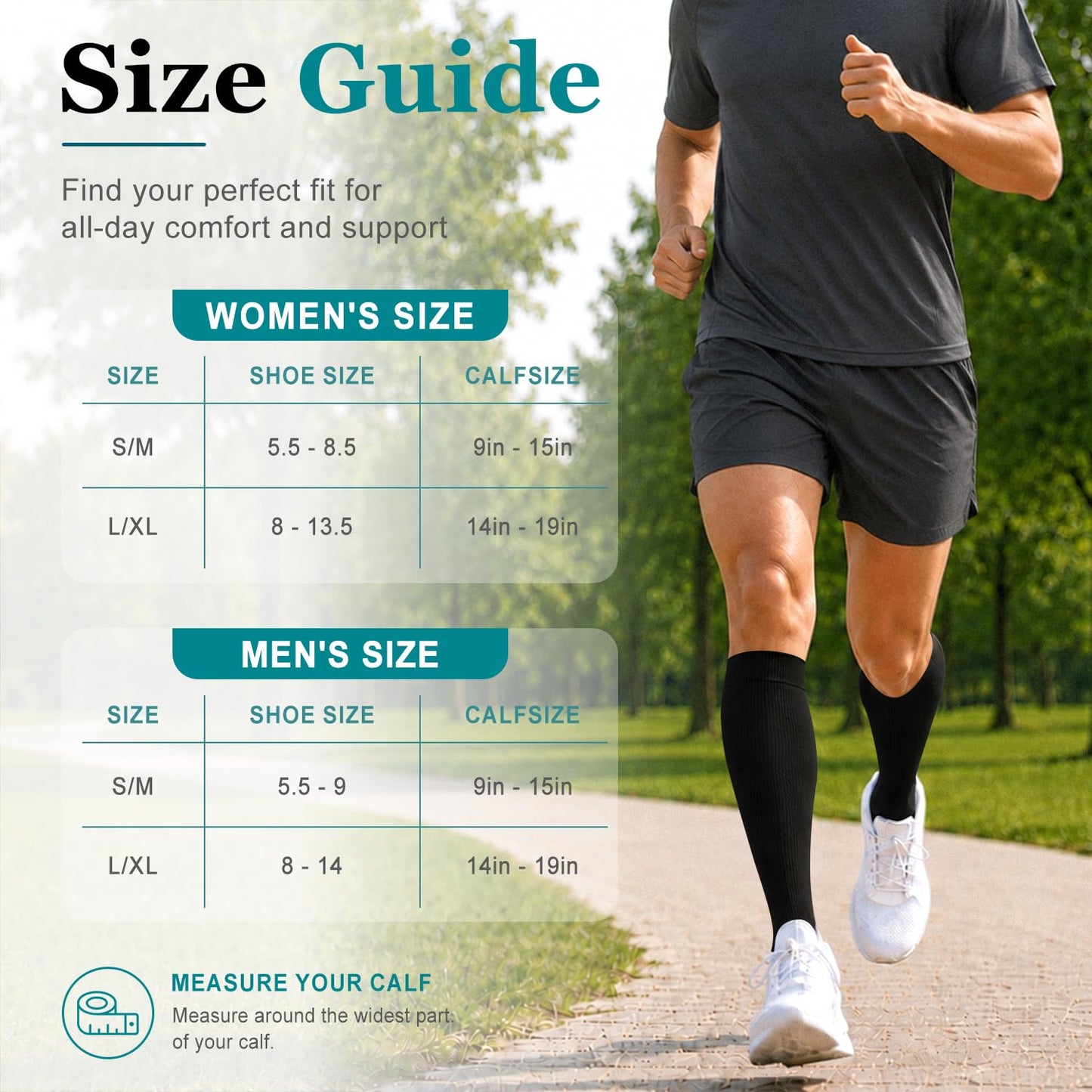 COOLOVER Copper Compression Socks for Women and Men(6 Pairs)-Best Support for Running, Athletic, Travel