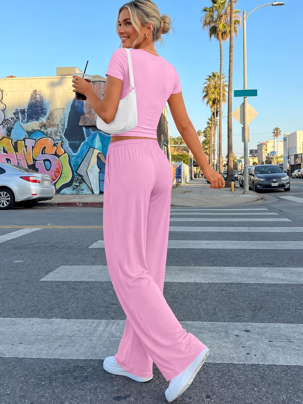 Trendy Queen Womens 2 Two Piece Set 2026 Summer Workout Vacation Gym Clothes Spring Fashion Lounge Matching Airport Travel Outfit Resort Wear Fitness Athleisure Clothing