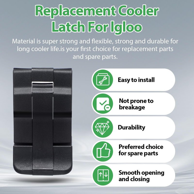 Yaocom 2 Pieces Black Replacement Cooler Latches Black Cooler Latches Plastic Double Throw Medium Latches for Protector Series Compatible with Pelican Coolers