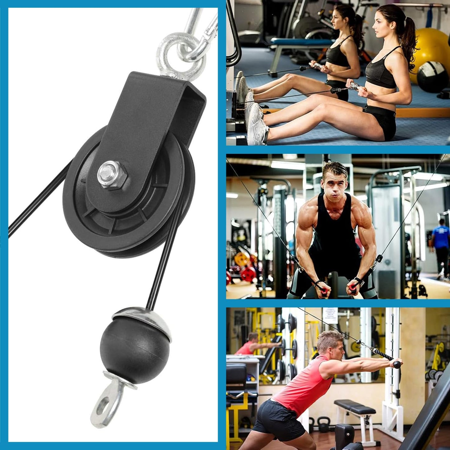 Favuit Weight Cable Pulley System, Gym LAT Pull Down and Lift Weight Pulley System Cable Machine Pulley Attachment for Lifting Blocks Gym Equipment Hoists Clothesline DIY Home Projects