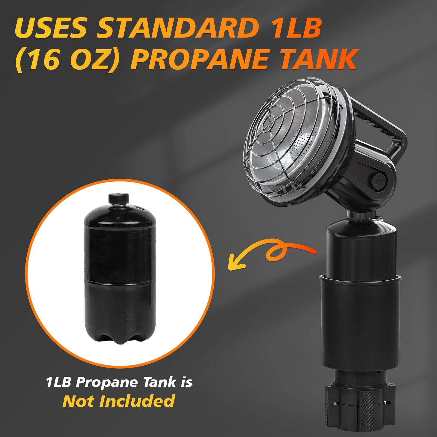 6500-BTU Golf Cart Heater 2 in 1 Portable Propane Heater for Golf and Camping Golf Cart Accessories Winter Heating Helpers（1LB Propane Tank is Not Included）