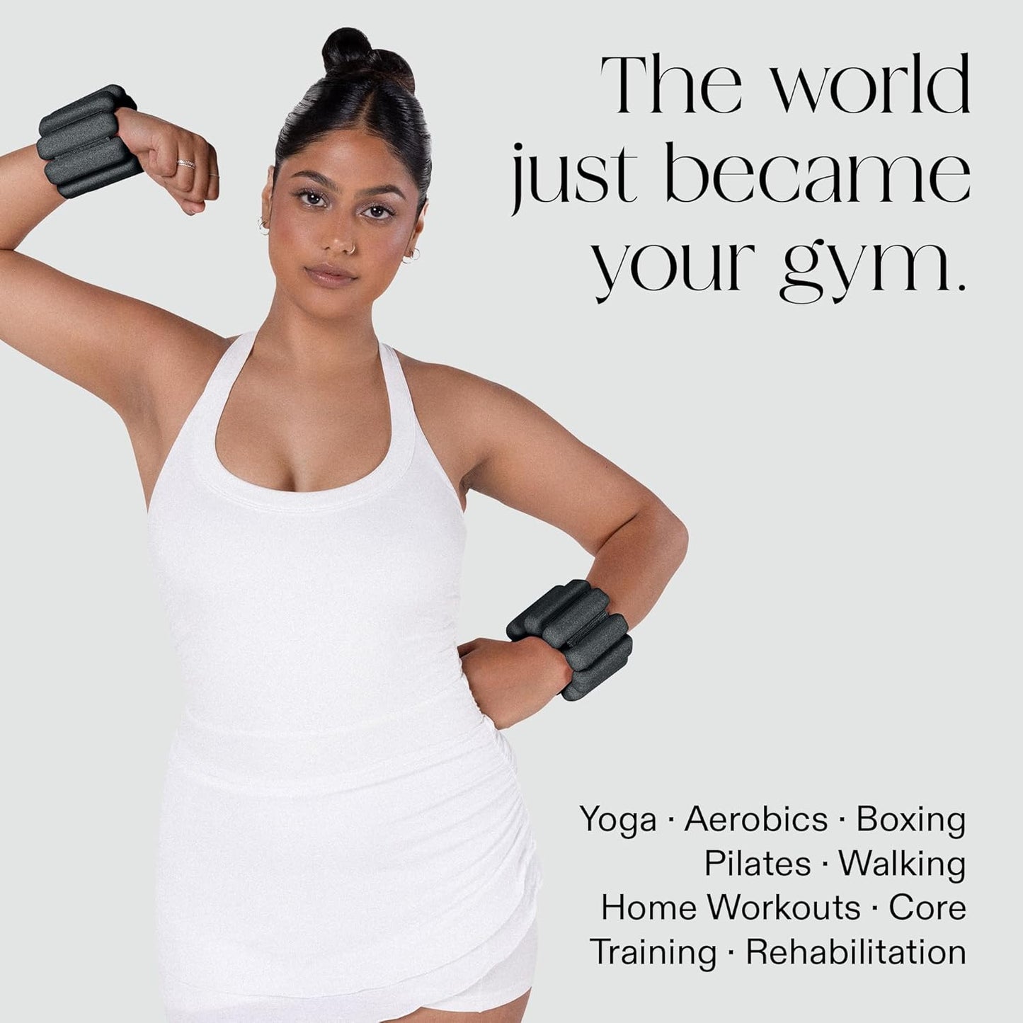 Bala Bangles Adjustable Wrist & Ankle Weights - Soft Silicone Bands for Pilates, Yoga, Home Workouts | Unisex