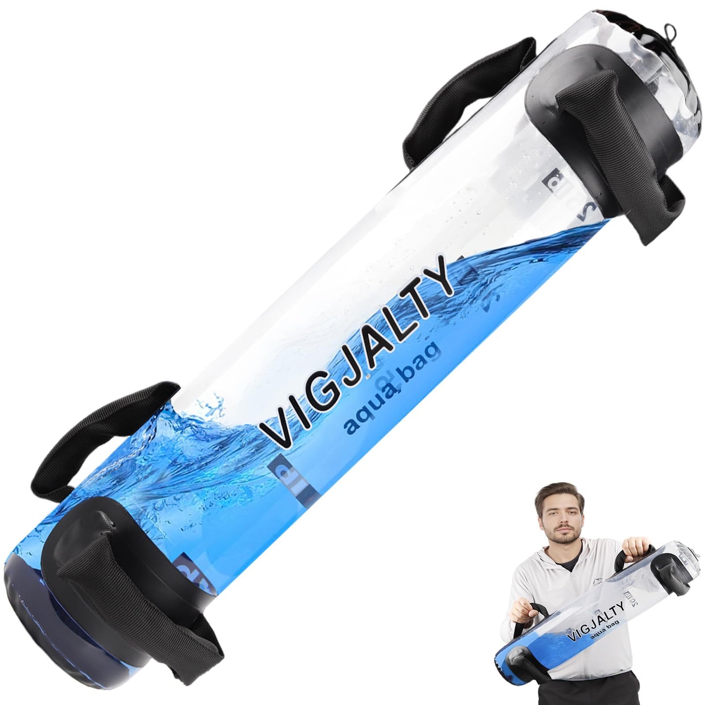 VIGJALTY Aqua Ball & Aqua Bag Combo | Adjustable Water Weight System for Unstable Load Training | Home Gym Equipment for Core Activation, Motor Control & All Fitness Levels