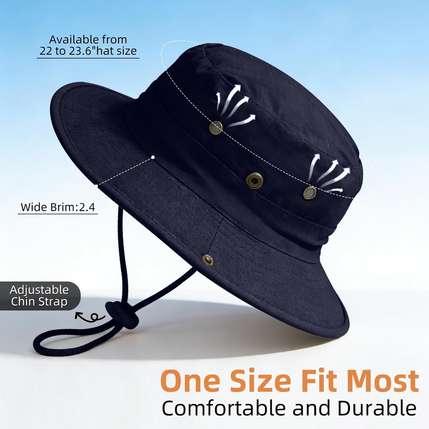 Sun Hats for Men Women Boonie Hat Foldable Fishing Hat UPF 50+ Bucket Hat for Fishing Hiking Garden Safari Beach
