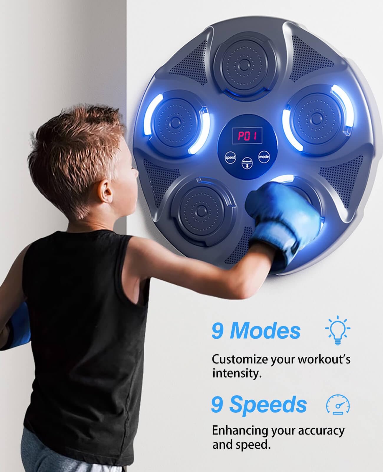 ROIPXM Smart Music Boxing Machine, Boxing Machine Wall Mounted Music with Gloves, Boxing Music Workout Machine for Home, Indoor and Gym