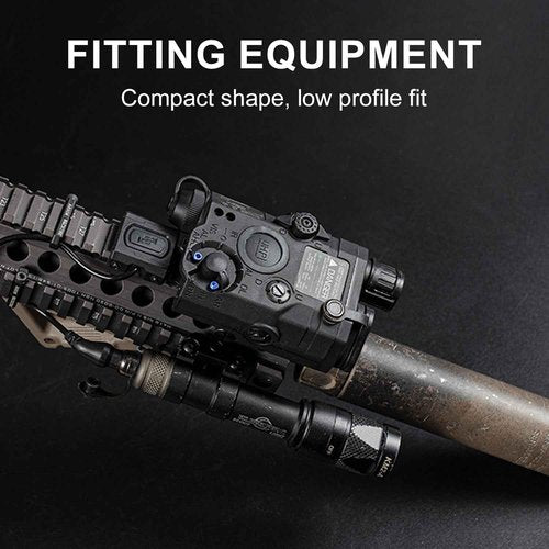 Zhongren Airsoft Tactical 3 in 1 PEQ 15 IR Laser White LED Flashlight + Red/Green Laser Sight for AEG GBB CQB for Outdoor Paintball Hunting (Black)