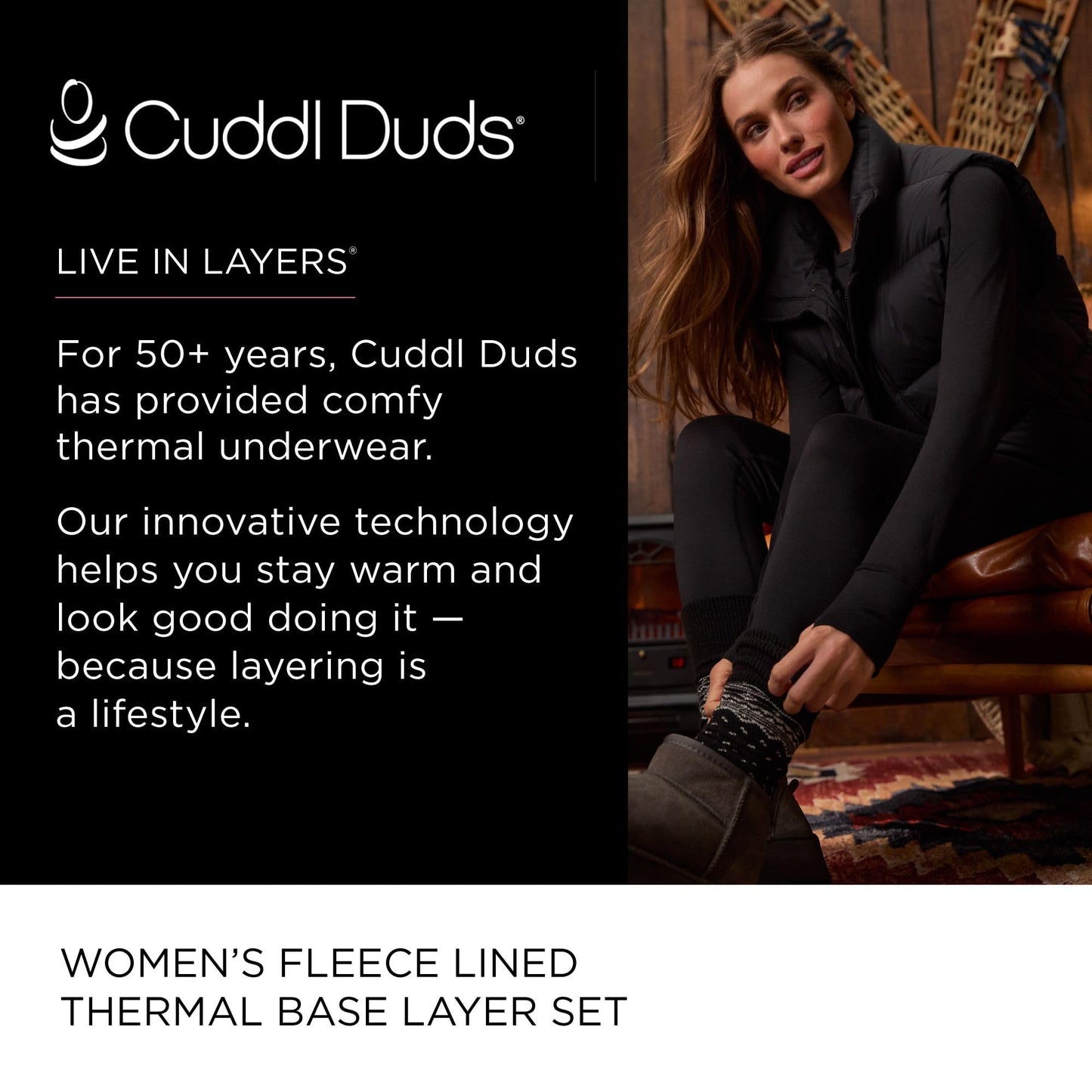 Cuddl Duds Womens Heavyweight Fleece 2 Piece Long Sleeve Thermal Underwear Set – Shirt & Leggings Base Layer for Cold Weather – Winter Clothing Long Johns Lounge Sets for Women, Chocolate Brown, S