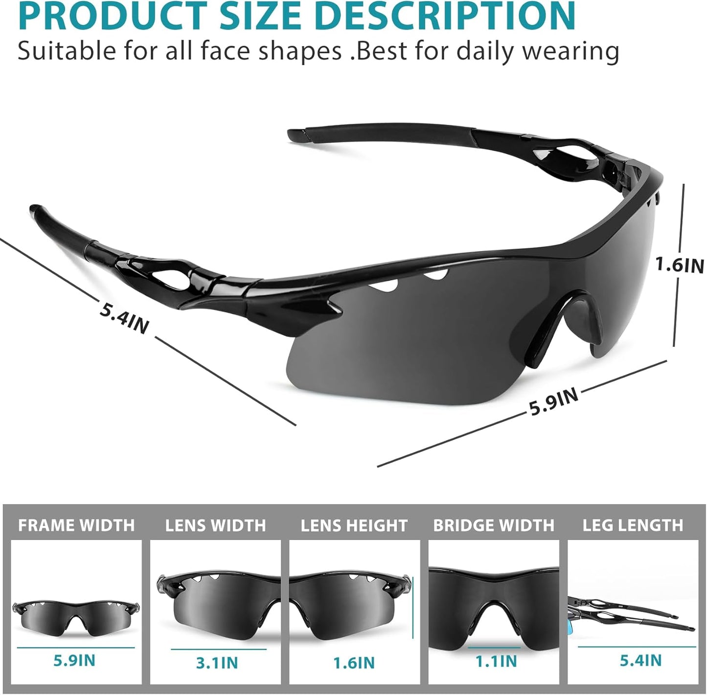 Shooting Glasses - Anti-Fog Safety Glasses with 5 Interchangeable Lenses | Unisex Carrying Case Included