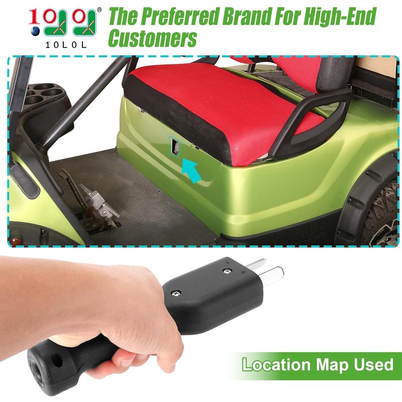 10L0L Crow Foot 2 Prong Charger Plug for EZGO, Yamaha, Club Car 36 Volt Electric Golf Cart