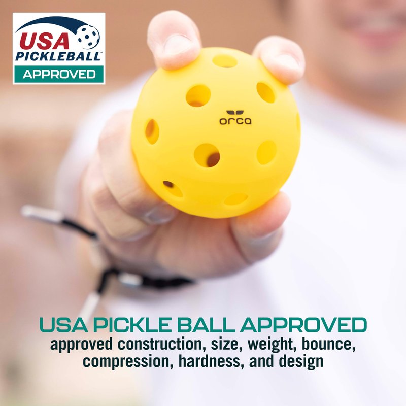 Orca Pickleballs Pi 40, Outdoor 6 Pack, USAPA Approved Official Size 40 Hole Crack-Resistant Ball, Perfect for Tournament Hard-Court Surfaces
