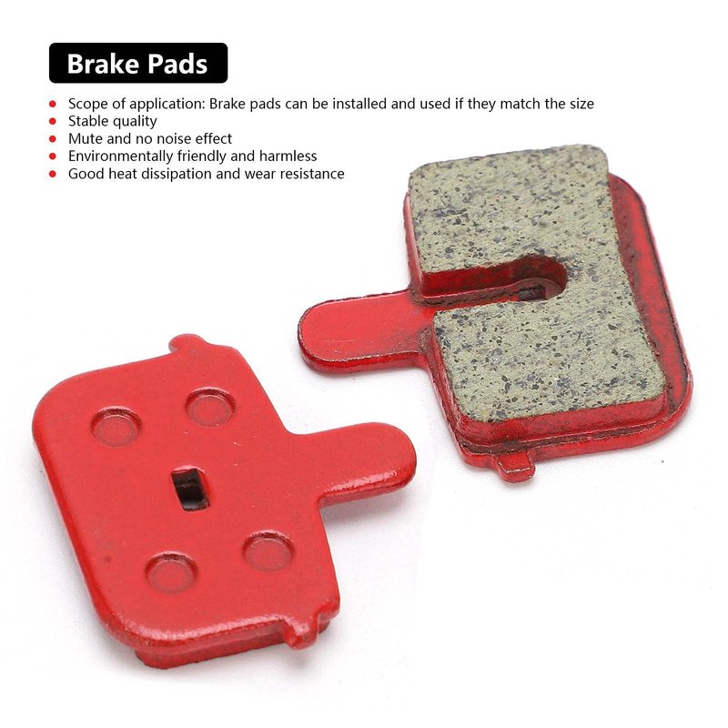 8PCS Bike Disc Brake Pads, Electric Bike Brake Pads Semi Metal Smooth Braking Low Noise Replacement for Mountain Electric Scooters