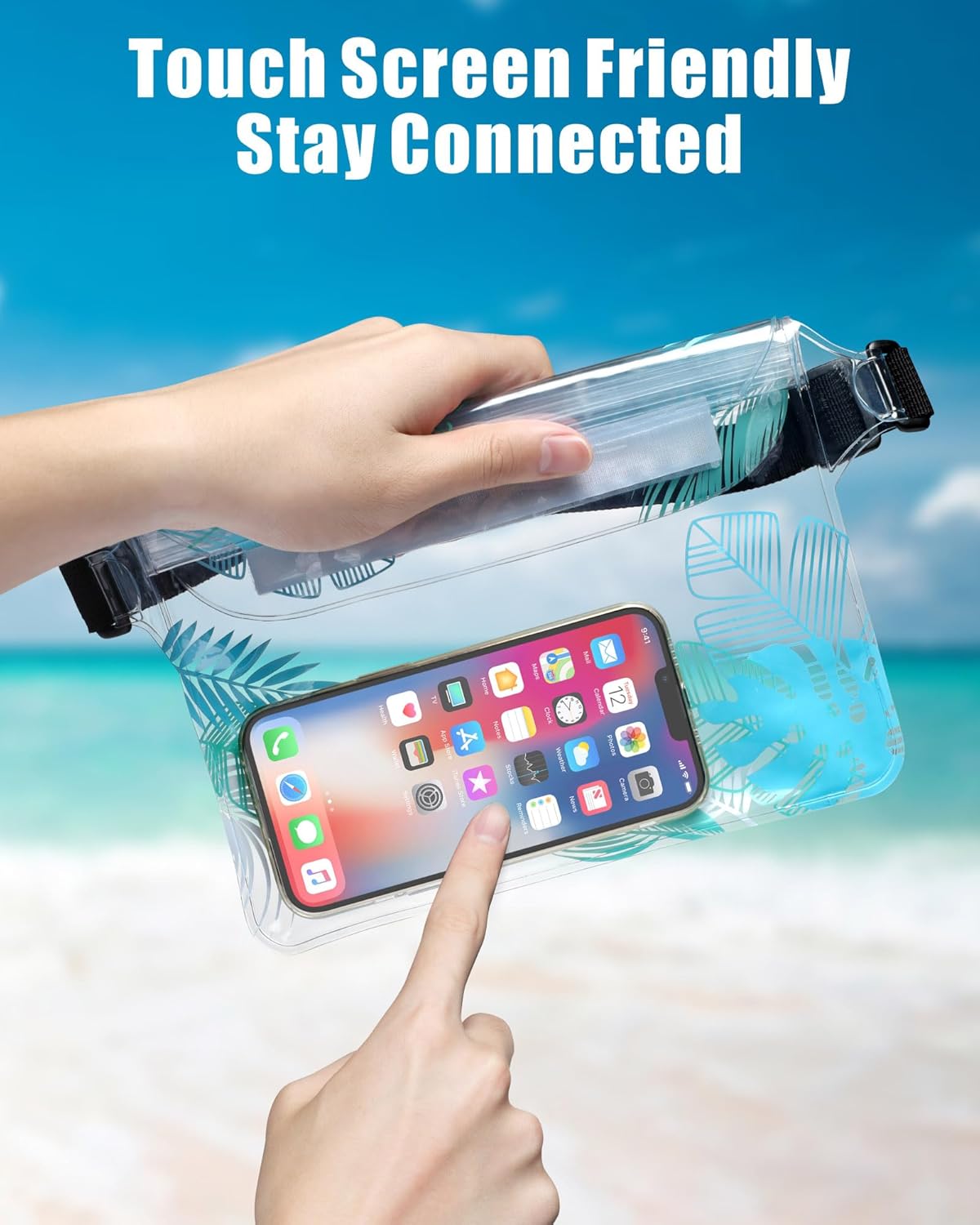 Waterproof Fanny Pack - Adjustable Waist Strap, Triple Zipper Roll-Top Dry Bag for Phone | Ideal for Beach, Kayaking, Boating