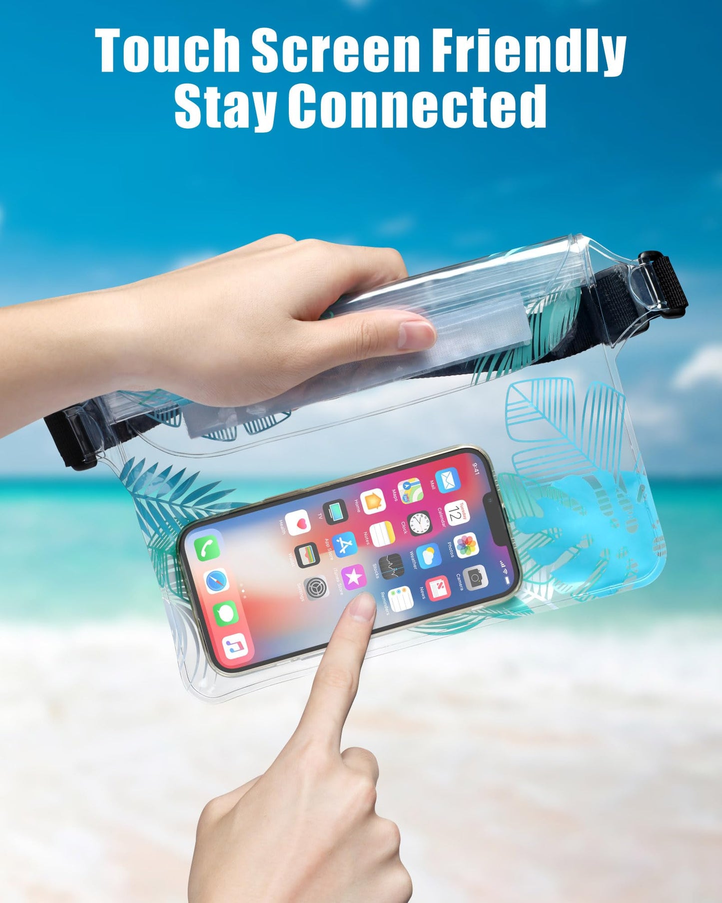 F-color Waterproof Fanny Pack - Cruise Essentials 2026 - Waterproof Pouch with Adjustable Waist Strap, Triple Zipper Roll-Top Dry Bag for Phone, Keep Passport Valuables Dry for Beach Kayaking Boating
