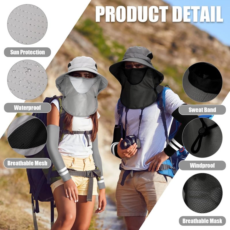 Berlune Sun Hats for Men & Women - 6-Piece UV Protection Set | Wide Brim Fishing, Hiking & Gardening