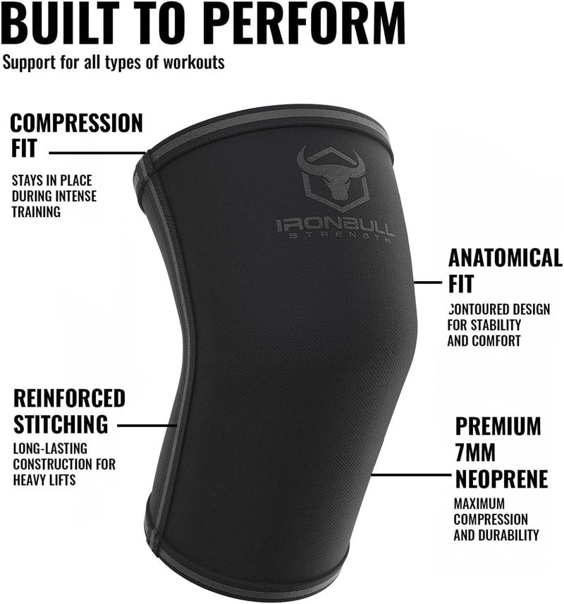 Elbow Sleeve Support - 5mm Compression for Weightlifting & Powerlifting | Large, Black