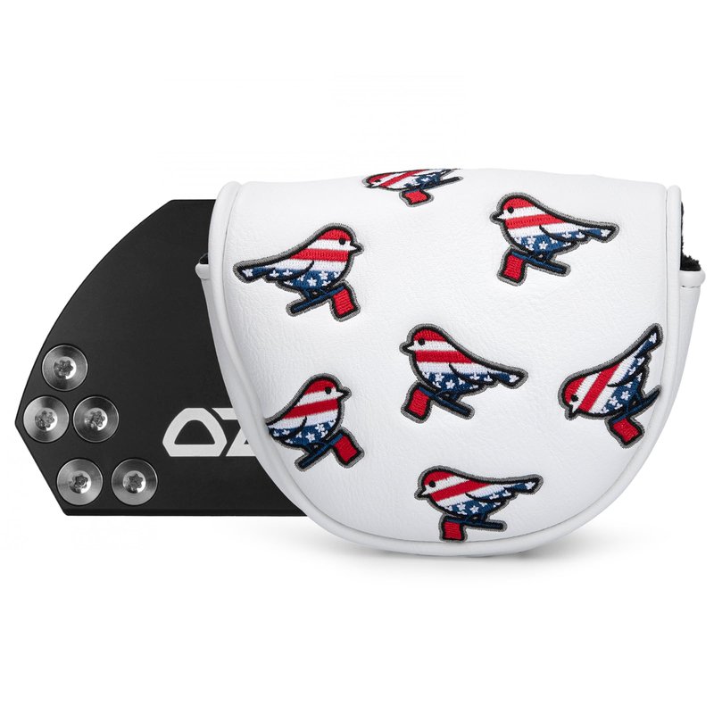 Golf Head Covers Birdie Driver Covers 3 Wood Headcover Hybrid Head Covers Embroidery Leather USA American Flag Golf Club Headcovers Golf Mallet Putter Cover for OZ1 (Mallet Putter Cover for OZ1)