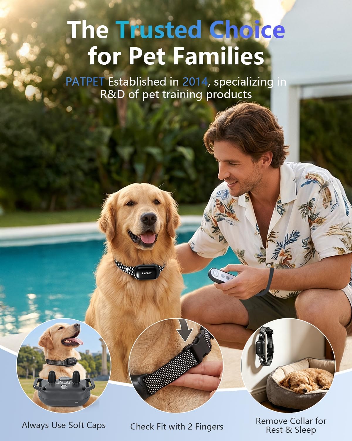 PATPET Dog Training Collar - 4000FT Remote Shock Collar, IPX7 Waterproof | 4 Training Modes for All Dog Sizes (Dark Grey)