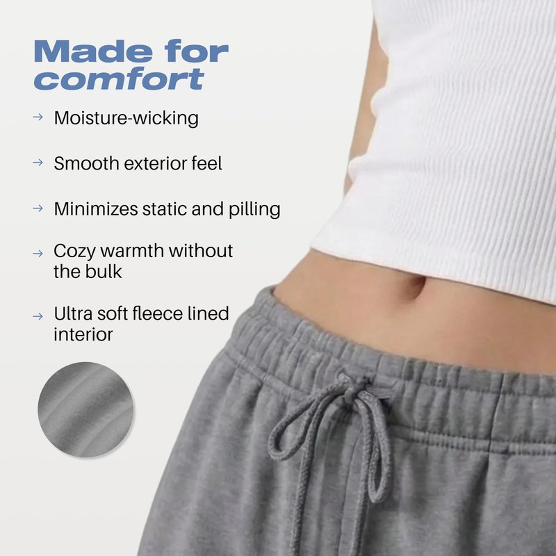 Common Stitch 3 Pack Fleece Joggers for Women — Deep Pockets, Slim Fit, Elastic Drawstring Waist