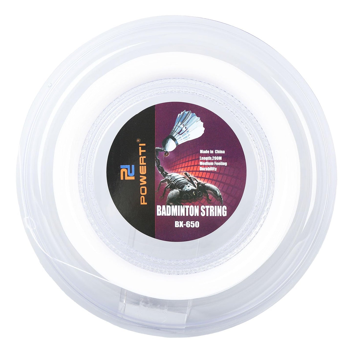Badminton Racquet String, 0.72mm 200m Badminton Racket String Badminton Training Nylon String Line BX 650 (White)