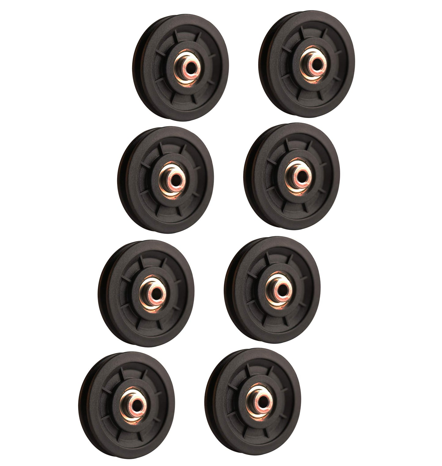 LFJ 90mm/3.5" Nylon Bearing Pulley Wheel Replace for Gym Equipment Part Cable Merchine (8PCS)