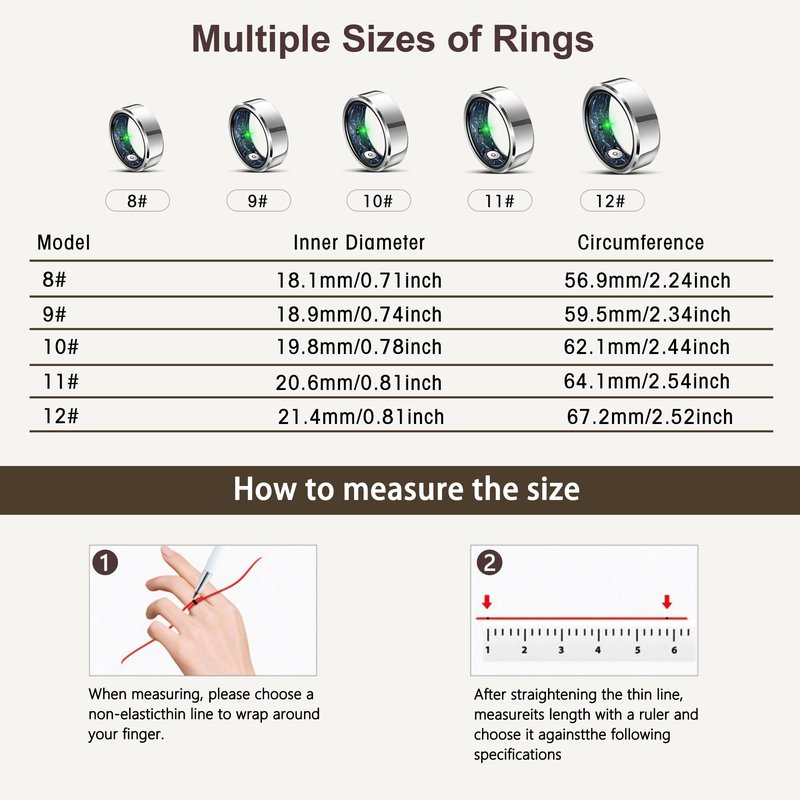 RIFESI Smart Ring for Women Men, Fashion Minimalist Fitness Ring & Sleep Tracker with Heart Rate,Blood Pressure, 5ATM Waterproof Health, No Subscription, Travel-Friendly Couple Gift (Gold, 011)