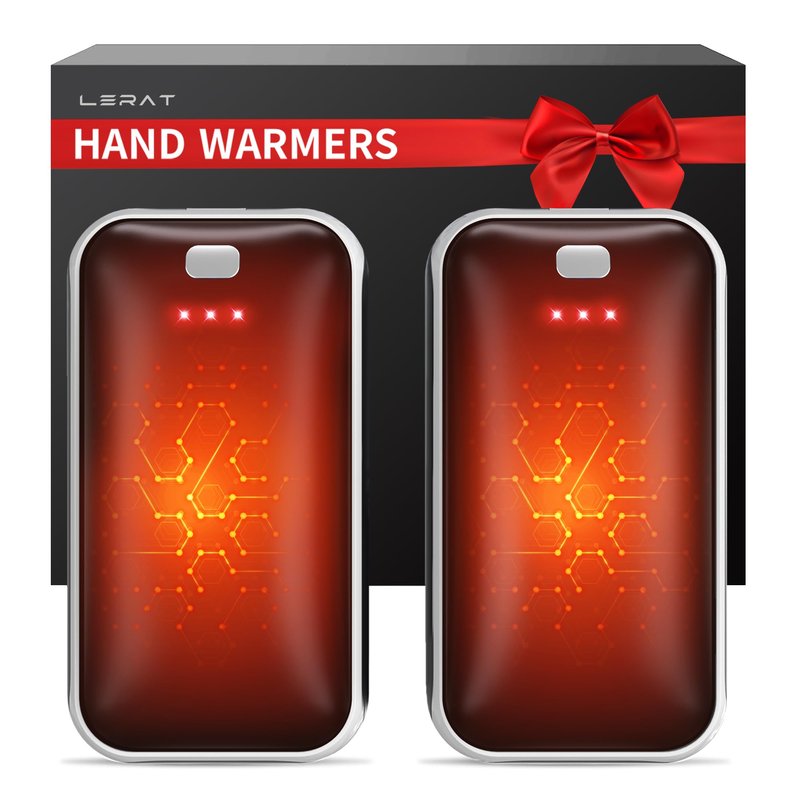 Lerat Hand Warmers Rechargeable 2 Pack, Portable Electric Hand Warmer Max 131℉, Reusable Slim Pocket Heater Handwarmers, Gifts for Men, Women, Outdoor, Golf, Camping, Hunting Essentials