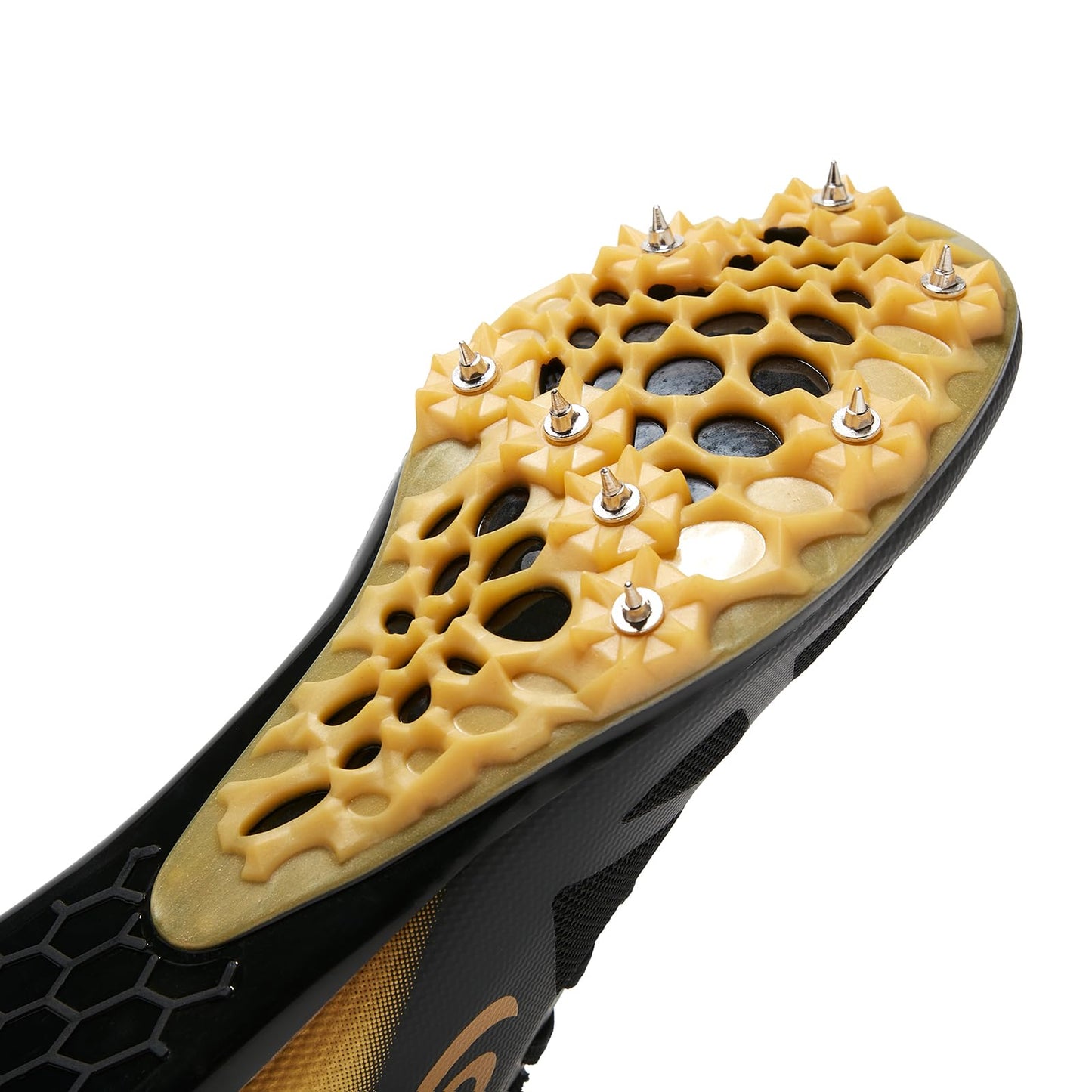 ORRZER Men's Track and Field Spikes Shoes for Women Lightweight Running and Jumping Sneakers Black/Gold