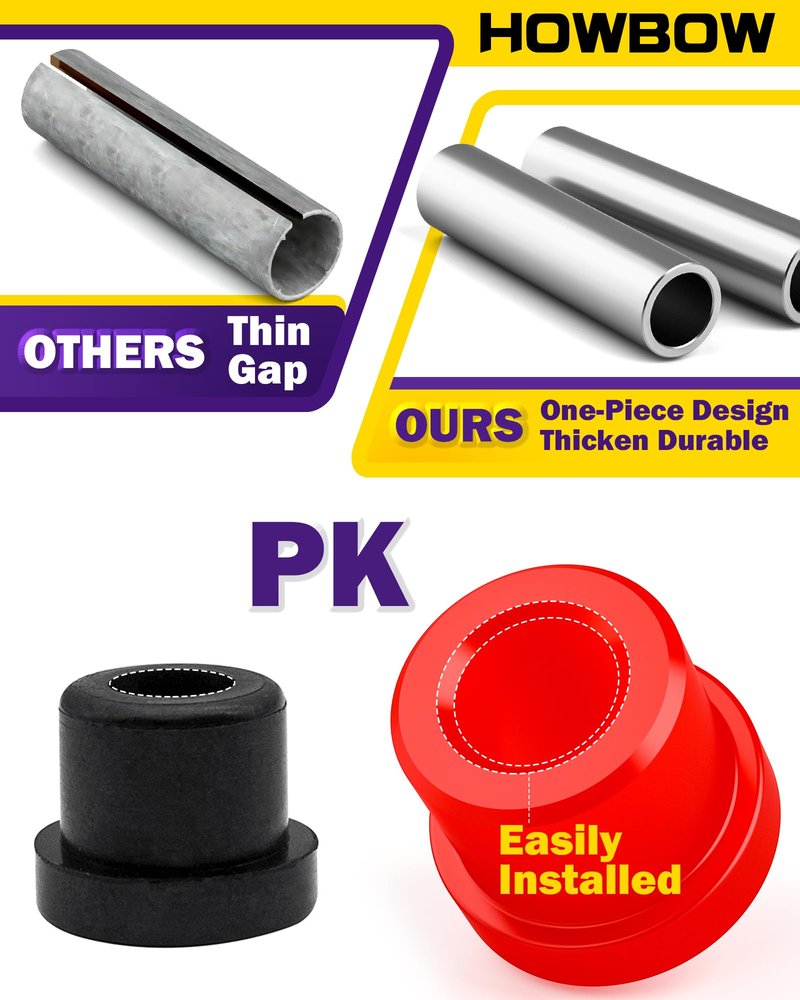 EZGO TXT Spring Bushing Kit With Screw Nut, Golf Cart Rear Leaf Spring Polyurethane Bushing and Sleeves for 1994-Up TXT and 1981-Up Club Car DS, GolfCart Suspension Replace Parts OE 70289G01 70291G02